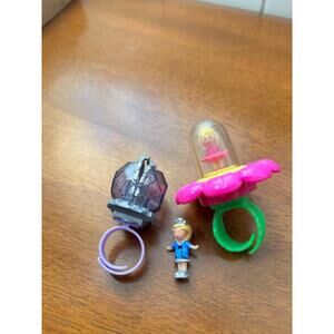 Vintage Polly Pocket Jewel Surprise Secret Ring Complete & Ballerina Ring